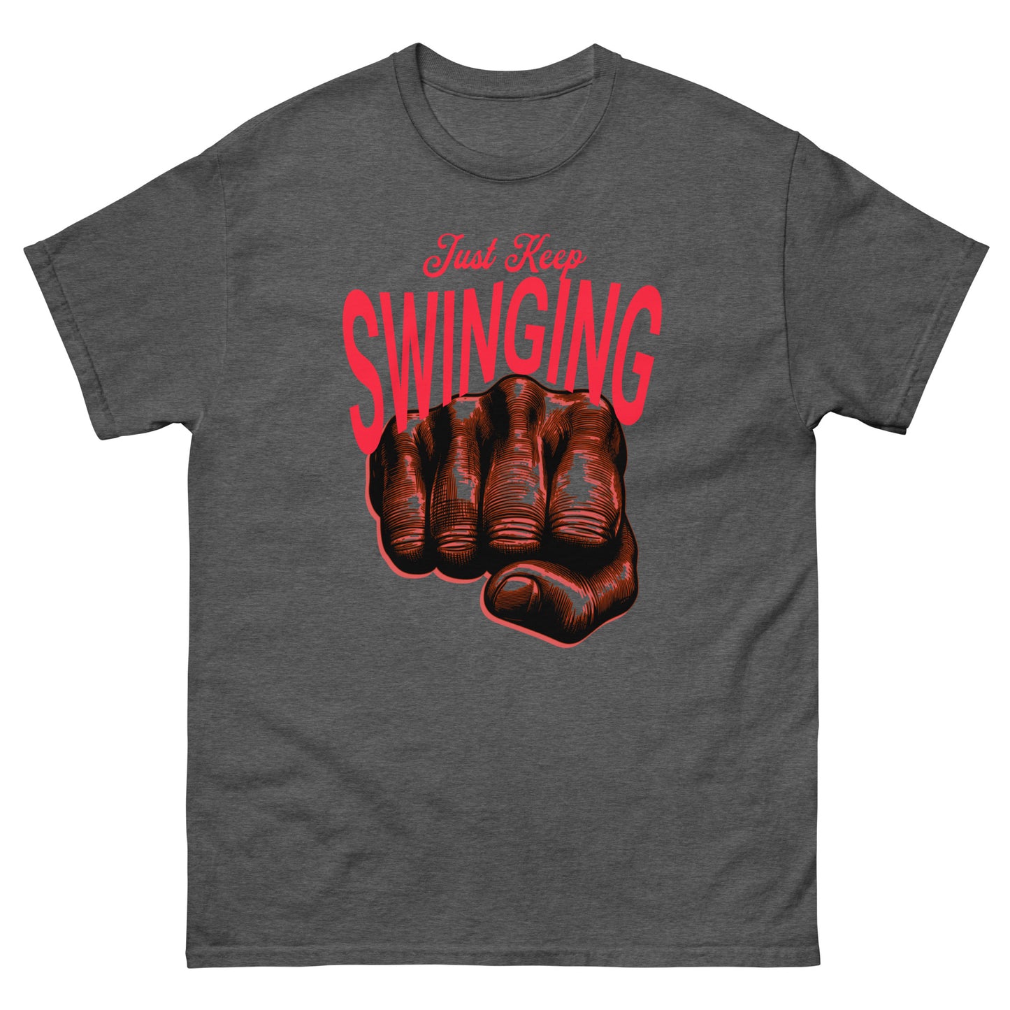 Musically Misheard Inspirational Men's classic tee - Just Keep Swinging #Mondegreen
