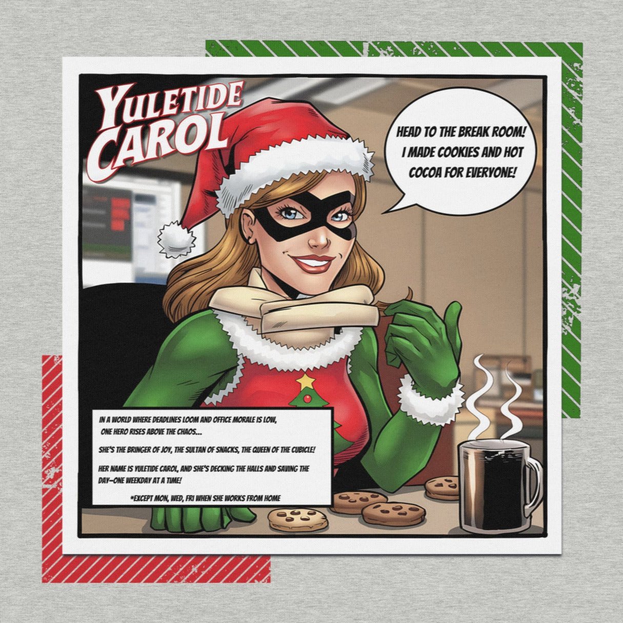 Yuletide Carol Funny Office Christmas Hero Tee