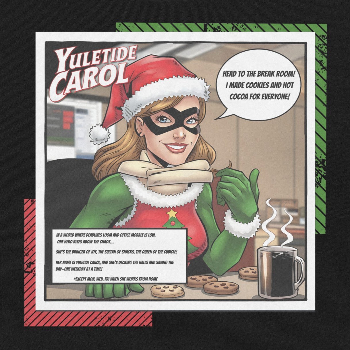 Yuletide Carol Funny Office Christmas Hero Tee