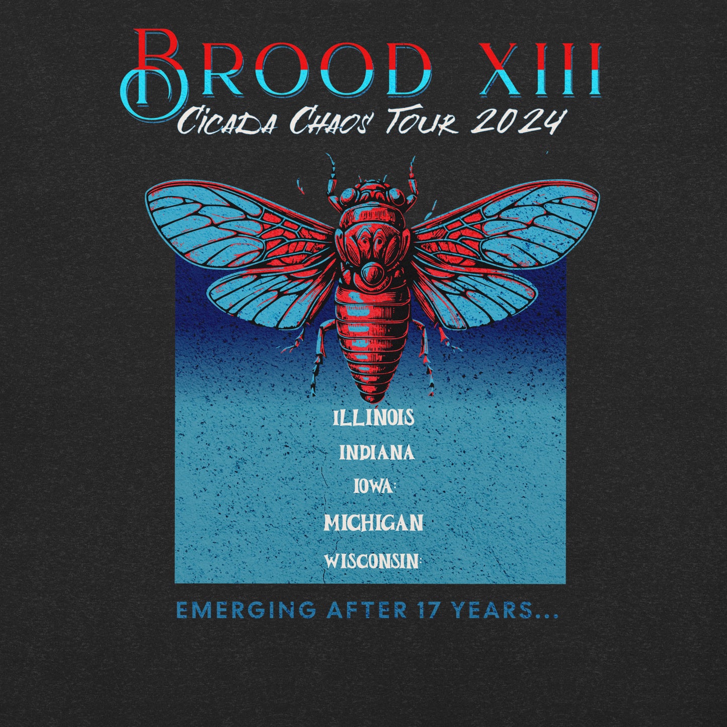 Unisex t-shirt Rock Tour Inspired Cicada 2024