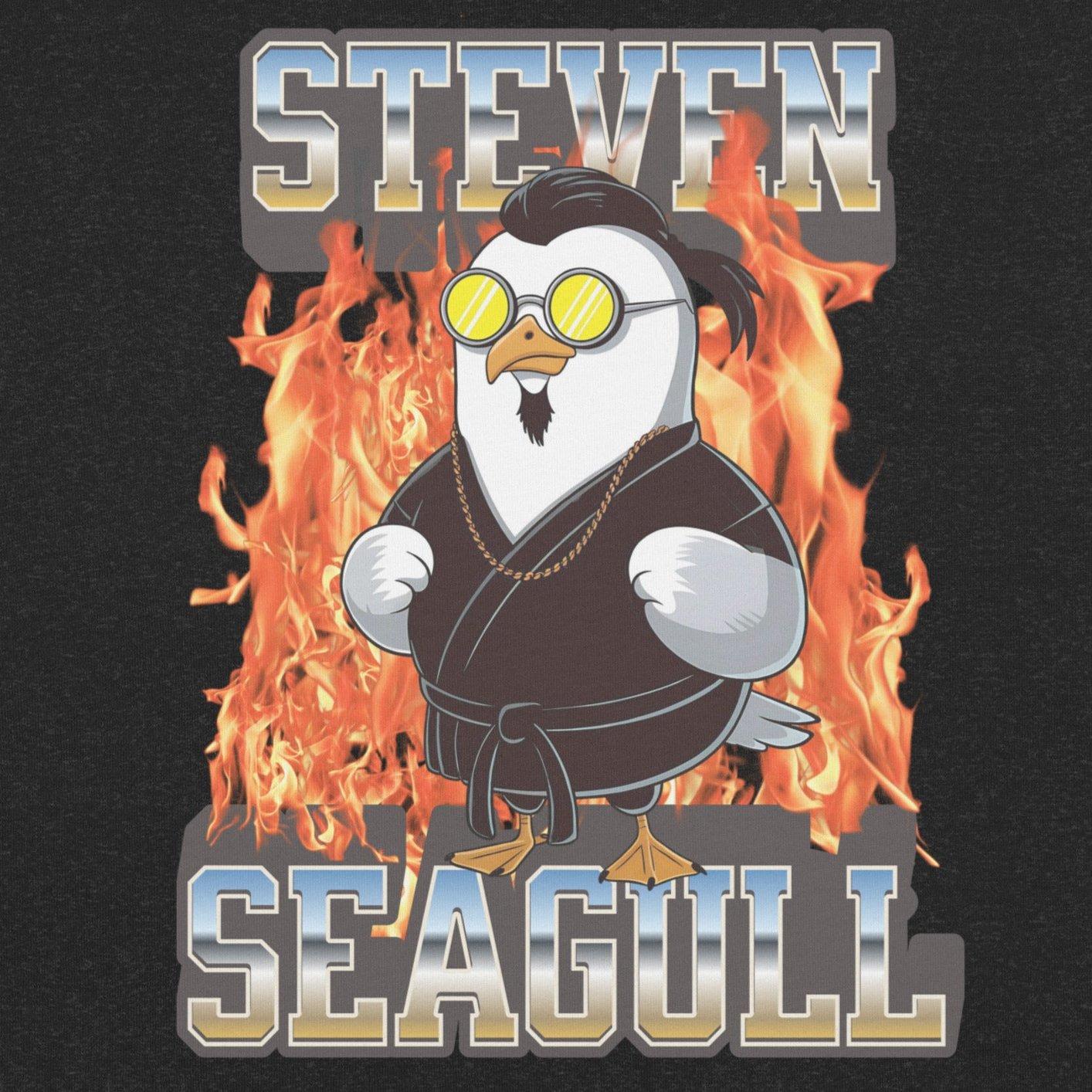 Action Hero Parody – Steven "Seagull" Martial Arts Comedy Design