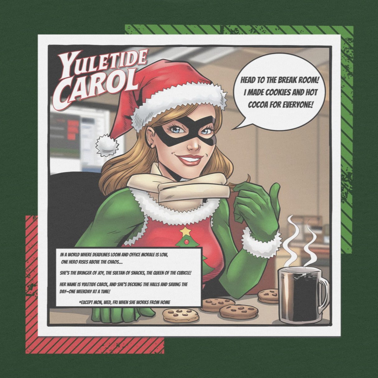 Yuletide Carol Funny Office Christmas Hero Tee