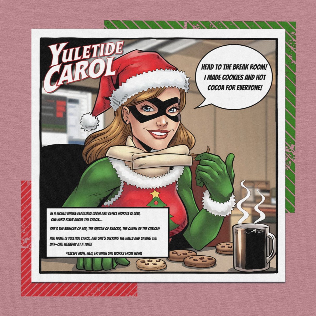 Yuletide Carol Funny Office Christmas Hero Tee