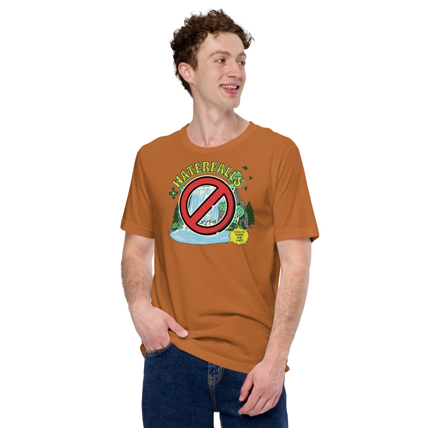 No Waterfalls -- Stick to Rivers and Lakes Retro Tee