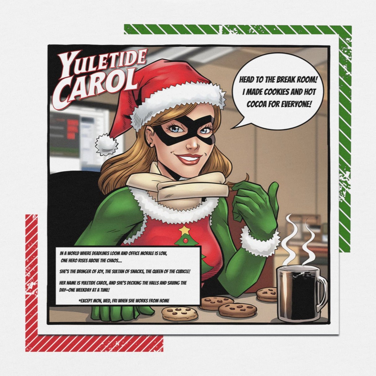 Yuletide Carol Funny Office Christmas Hero Tee