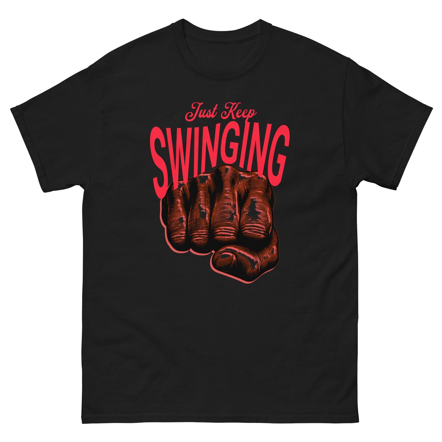 Musically Misheard Inspirational Men's classic tee - Just Keep Swinging #Mondegreen