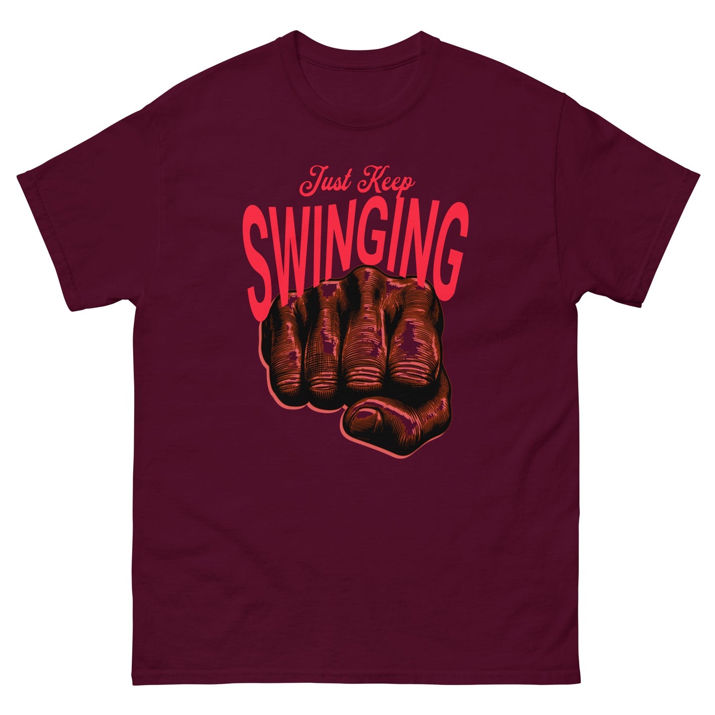 Musically Misheard Inspirational Men's classic tee - Just Keep Swinging #Mondegreen