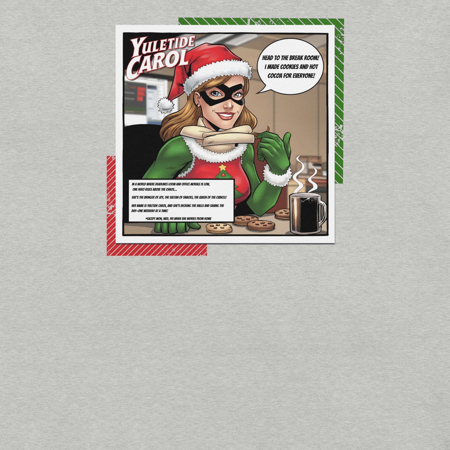 Yuletide Carol Funny Office Christmas Hero Tee