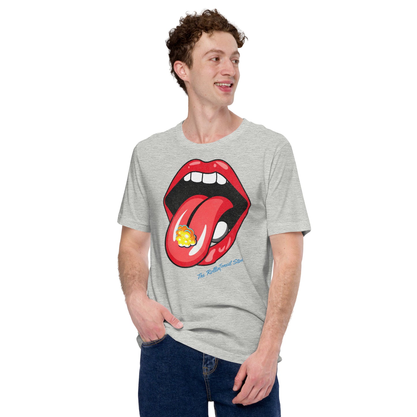 The Rolling Tonsil Stones Funny Parody Design t-shirt