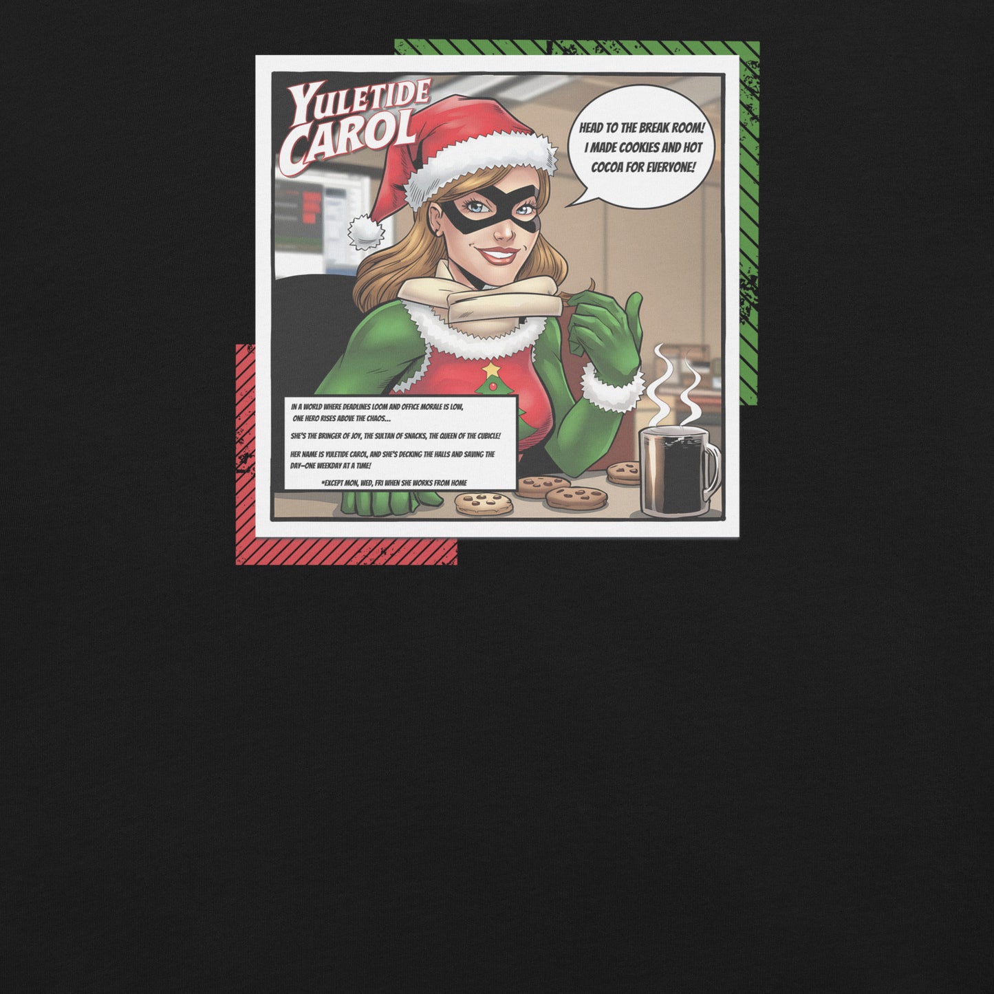 Yuletide Carol Funny Office Christmas Hero Tee