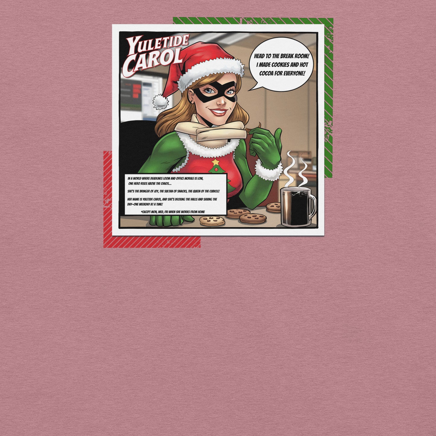 Yuletide Carol Funny Office Christmas Hero Tee