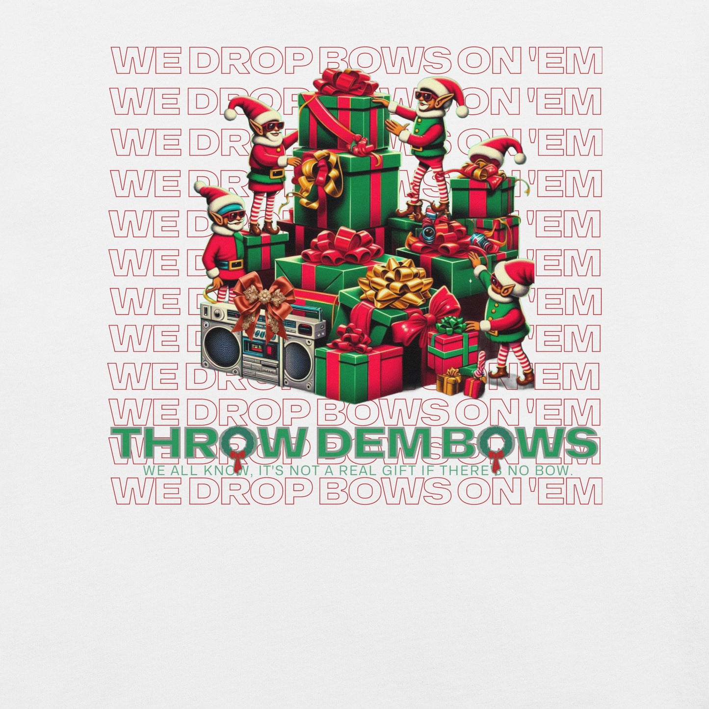 Throw Dem Bows Funny Christmas Rap Parody Tee
