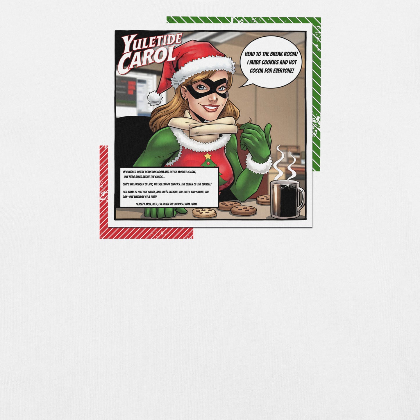 Yuletide Carol Funny Office Christmas Hero Tee