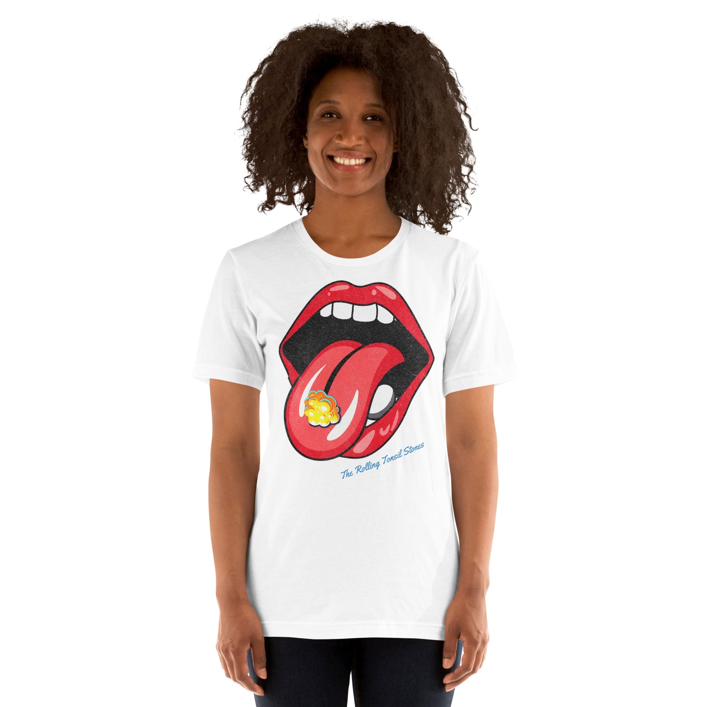 The Rolling Tonsil Stones Funny Parody Design t-shirt